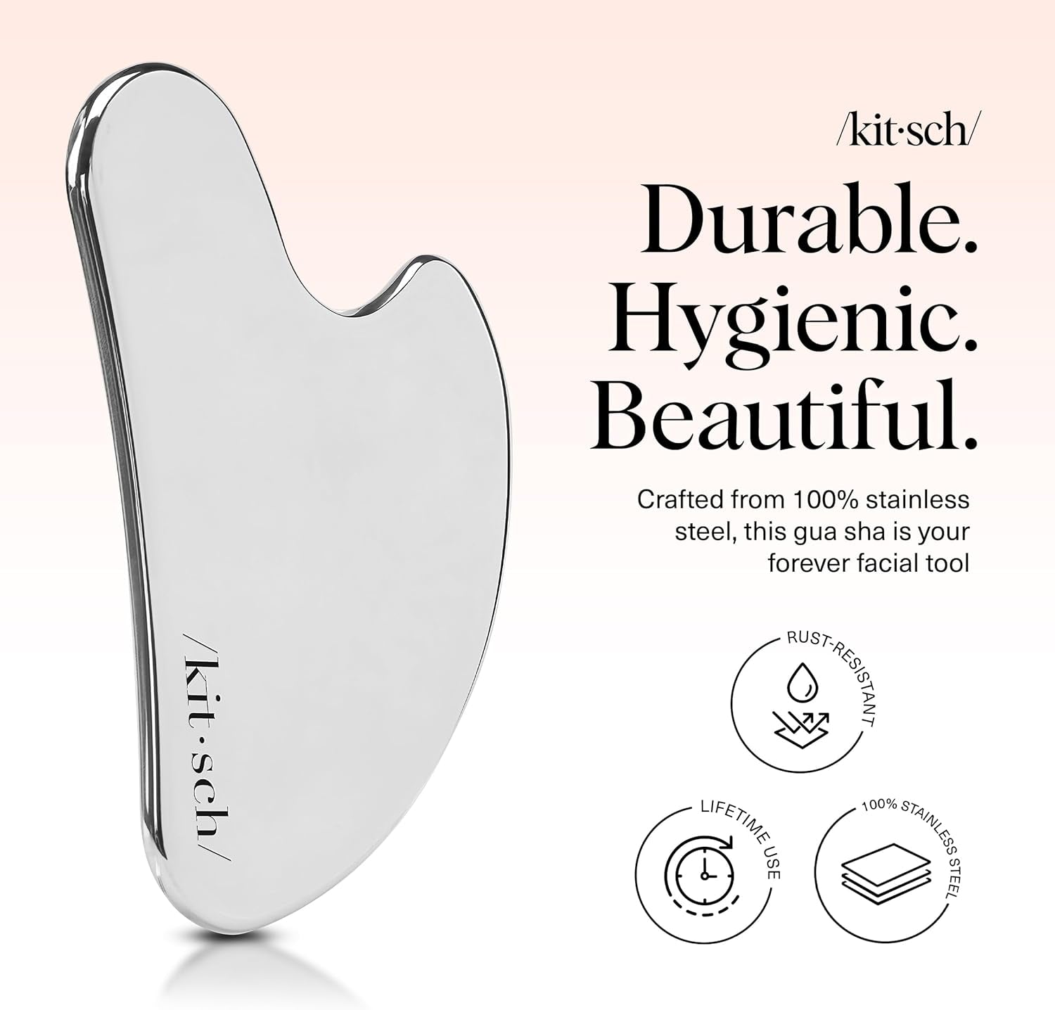 Stainless Steel Gua Sha Facial Tools - Guasha Tool for Face, Face Sculpting Tool, Jawline Shaper, Double Chin Reducer, Body Gua Sha Tools, Lymphatic Drainage Massager, Facial Skin Care - Silver