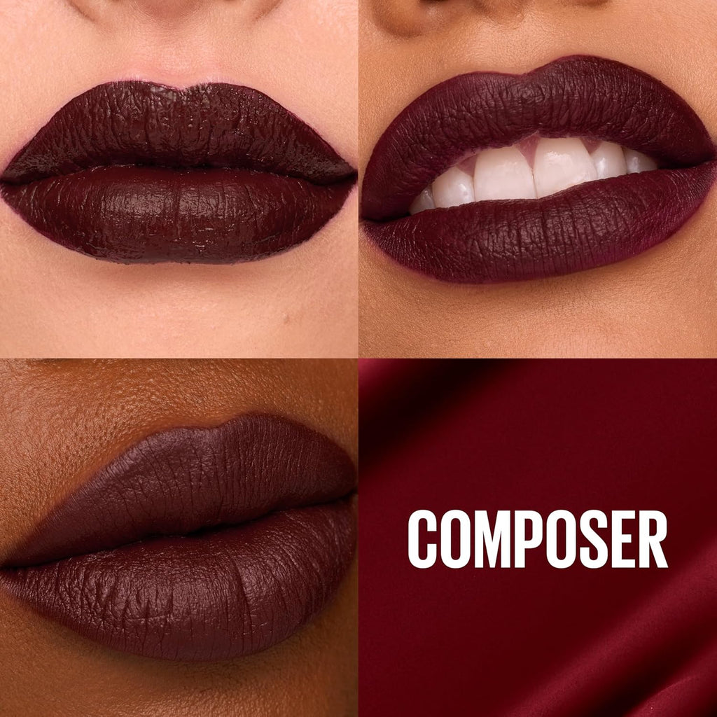 Super Stay Matte Ink Liquid Lipstick Makeup, Long Lasting High Impact Color, up to 16H Wear, Composer, Cherry Brown, 1 Count, Packaging May Vary