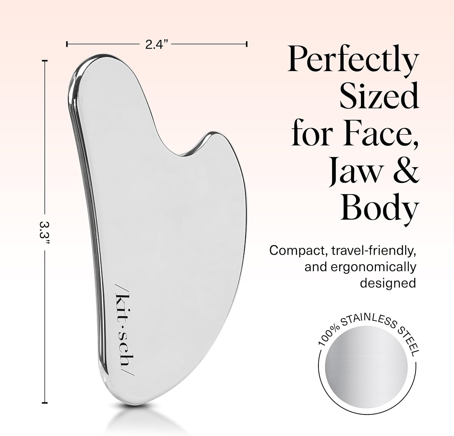 Stainless Steel Gua Sha Facial Tools - Guasha Tool for Face, Face Sculpting Tool, Jawline Shaper, Double Chin Reducer, Body Gua Sha Tools, Lymphatic Drainage Massager, Facial Skin Care - Silver