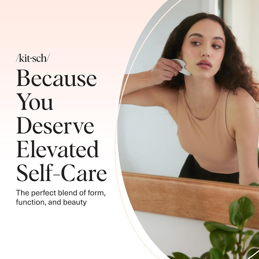 Stainless Steel Gua Sha Facial Tools - Guasha Tool for Face, Face Sculpting Tool, Jawline Shaper, Double Chin Reducer, Body Gua Sha Tools, Lymphatic Drainage Massager, Facial Skin Care - Silver