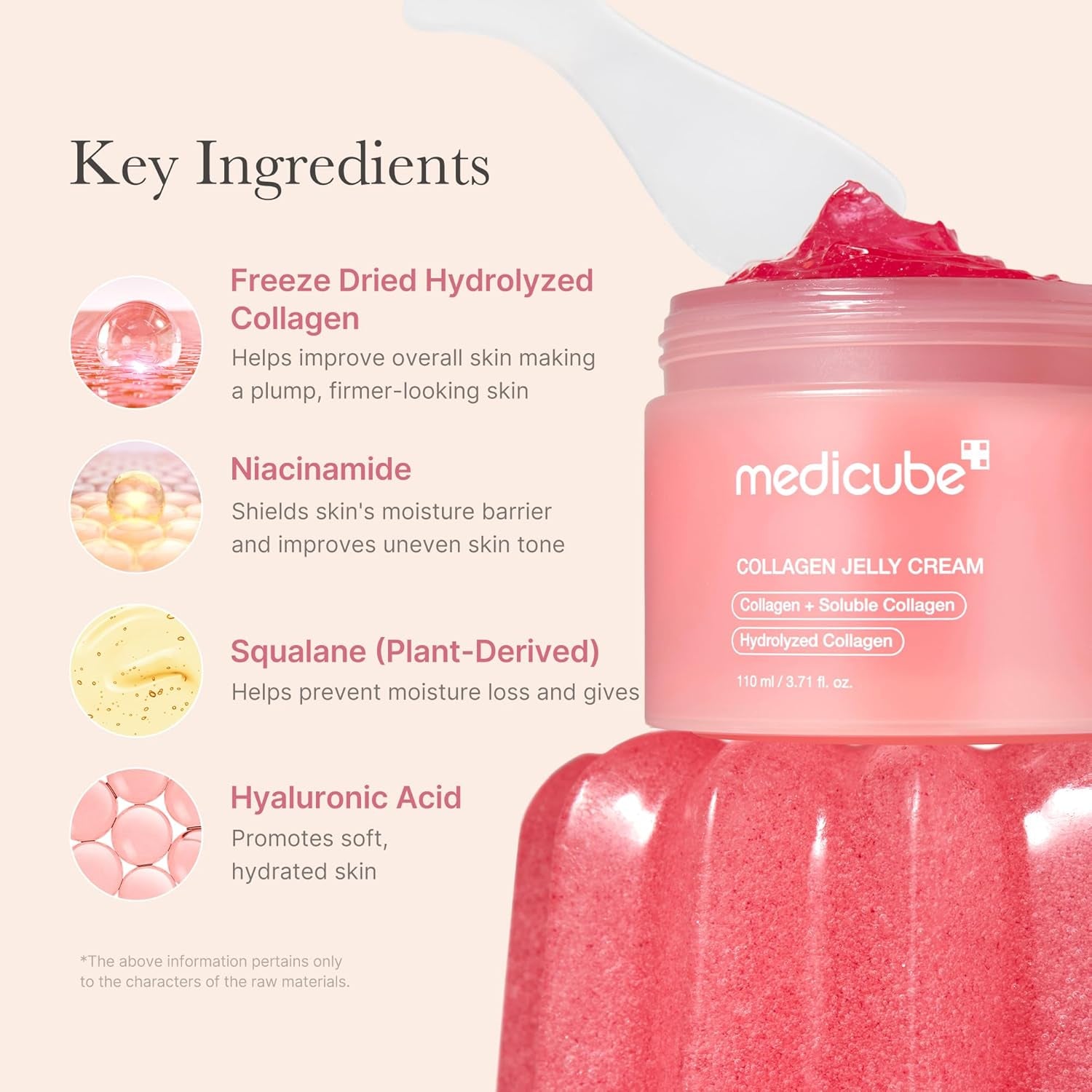 Collagen Jelly Cream- Niacinamide & Freeze-Dried Hydrolyzed Collagen-Boosts Skin Barrier Hydration & Gives 24H Glow & Firmer Looking Skin | No Artificial Color, Korean Skincare (3.71 Fl.Oz.)